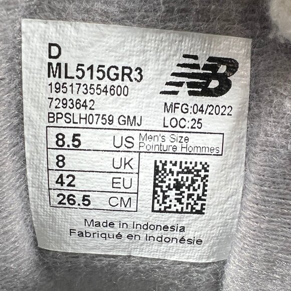 New Balance 515 Marblehead Mens Gray Low Top Lace Up Athletic Sneakers Size 8.5D - Picture 12 of 12